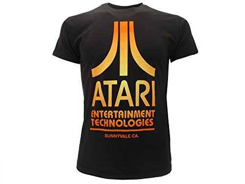 Atari T-Shirt Originale Distressed Logo Maglia Maglietta Console Videogame Prodotto Originale cartellino ed Etichetta (S Adulto)