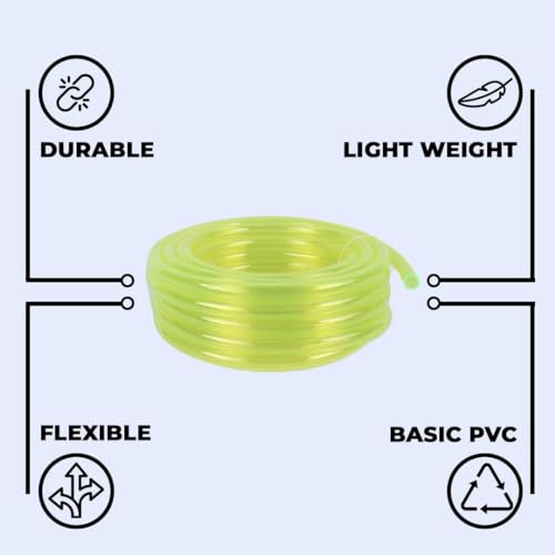 Image of Kuber Industries Basic PVC Water Pipe 10 Meter | Multi-Utility Water Pipe for Garden, Car Cleaning & Pet Cleaning | Durable, Light Weight, & Flexible Hose Pipe for Gardening | Yellow | (Pack Of 6)