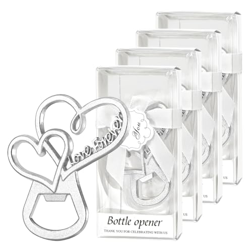 50 Pack Silver Love Forever Bottle Opener Wedding Souvenir Gifts for Guests