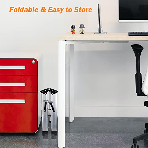 Two Step Ladder - Folding Small 2 Step Stool 330Lbs With Non-Slip Feets, Aluminum Lightweight Metal Step Stool By Cheago, Portable Solid Handy Work Ladder For Home, Kitchen, Rv, Garage #TOP3