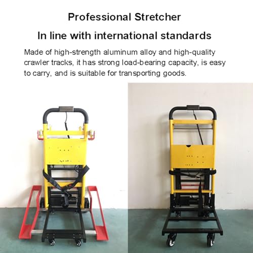Carrello Montascale Elettrico Cingolato, Carrello Montascale Pieghevole, Veicolo Di Attracco Per Sedia A Rotelle, Per Il Trasferimento Di Pazienti/Carico, Carico Massimo 440 Libbre/200 Kg - 6