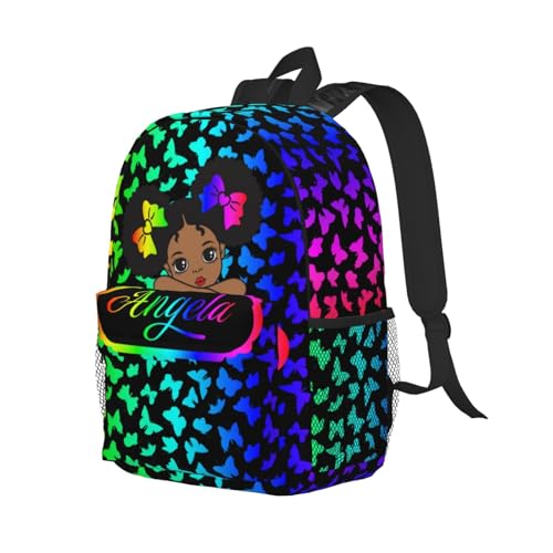Custom Backpack for Girls with Name,Personalized Kids School Bookbag with Lunch Box butterfly girl,Customized Children Elementary Shoulder Bag Schoolbag Fashion Unique Gift for Daughter3