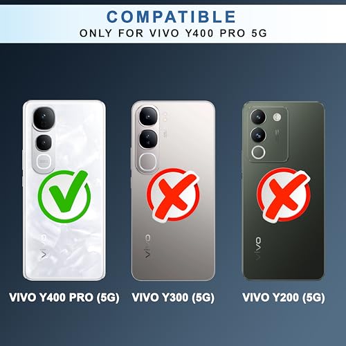 Image of CEDO Backcover for Vivo Y400 Pro (5G) | Camera Protection Bump Shockproof Edge | Ultra Hybrid Transparent Acrylic Clear TPU+PC Hard Backcase Cover (Black)
