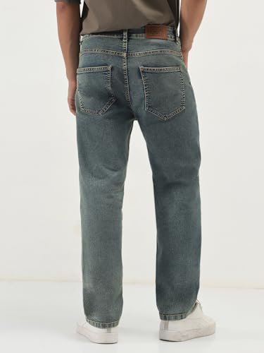Image of Urbano Fashion Men's Straight Fit Heavy Washed Jeans Stretchable