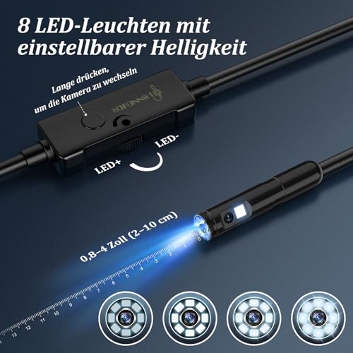 Ennovor Endoskopkamera mit Licht, - Image 5