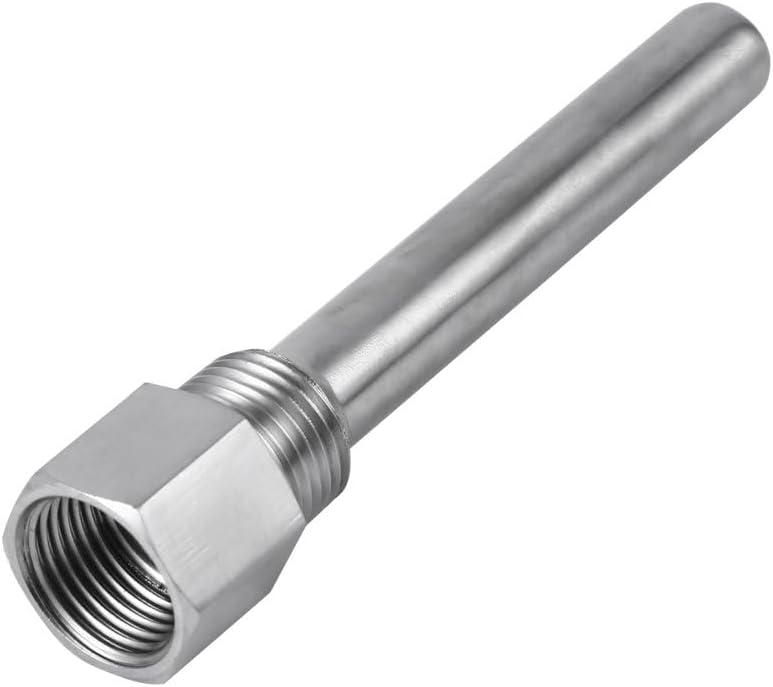 201 Stainless Steel Thermowell 1/2 Male Pipe Thread, and Long Service Life, Works Nicely to Replace a Needle Thermometer in Brew Kettle with No Bubbles, No
