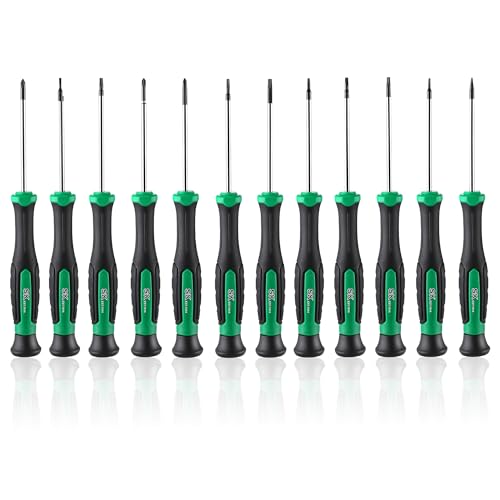 SK 12-Piece Mini Screwdriver Set, Includes Slotted/Phillip/Star Screwdrivers, Magnetic Tips, Premium Alloy Steel, SureGrip Handle
