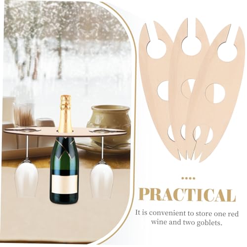Soporte para botellas de vino estilo rústico madera 3 pcs miniatura 7