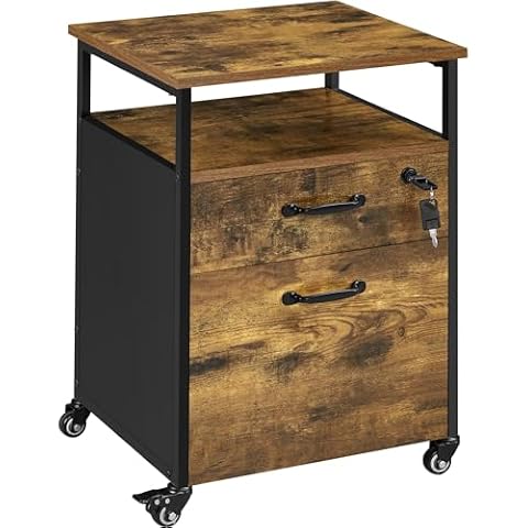 Yaheetech Mobile Filing Cabinet with Drawers Cover