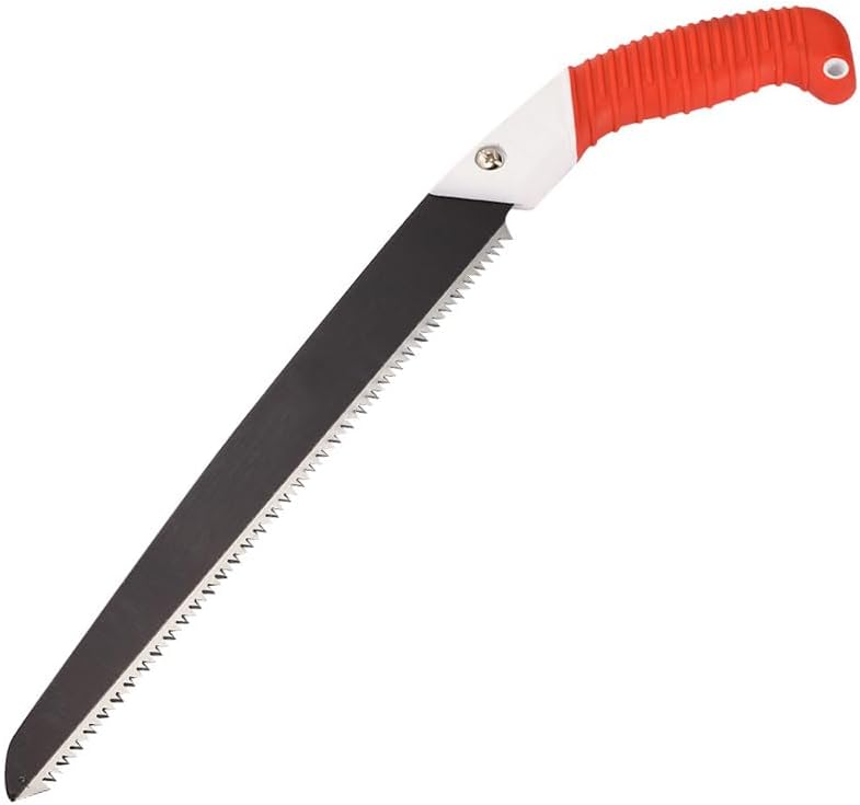 14" Pruning Saw with Sheath, SK5 Steel Blade for Wood Camping, Dry Wood Gardening Hand Saw with 3 Sided Razor Teeth