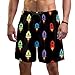 Haminaya Pantaloncini da Surf da Uomo Cartone Animato Modello Astronave Costumi da Bagno Beach Shorts Trunks