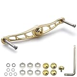 HEIGHTEN 88/90/105/115/120/130mm ベイト リール ハンドル(ノブ無し) 70航空アルミ製 シマノ ダイワ アブかルシア通用 ベイトリール 用 (ゴールド, 130mm) (0048)