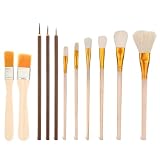 Sekfpnk Ensemble de 11 pinceaux à émail céramique, pinceaux pour Peinture sur céramique, E...