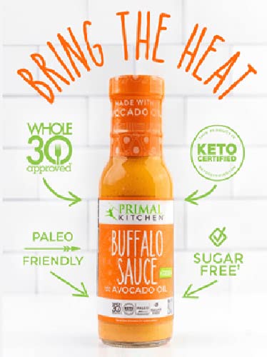 Buffalo Sauce Medium Heat Keto Friendly No Dairy Made with Avocado Oil 2 Glass Bottles NT.WT.16.5 oz each. By Primal Kitchen - Thumbnail 3
