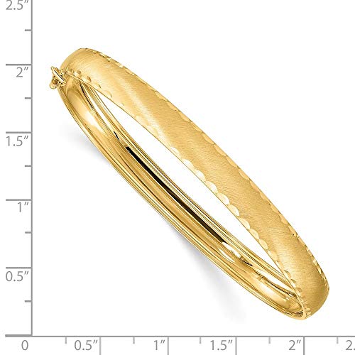 14K Engravable Gold Satin Sparkle Cut Edge Oval Flexible Cuff Stackable Bangle Bracelet Measures 6.5Mm Wide Jewelry Gifts For Women #TOP1