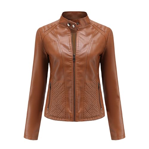 Manteau à revers étroit en cuir DGKaxiyaHM veste motard ajustée