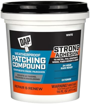 DAP Weatherproof Patching Compound, White, 16 Oz (7079818740)