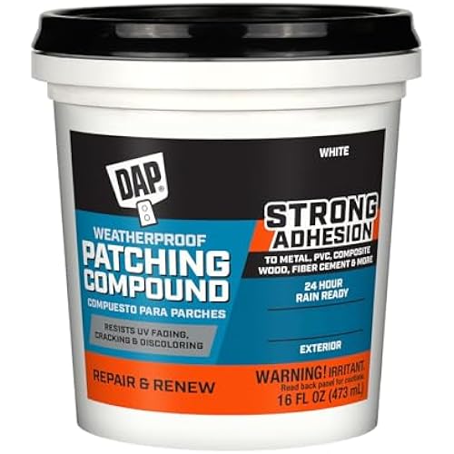 DAP Weatherproof Patching Compound, White, 16 Oz (7079818740)