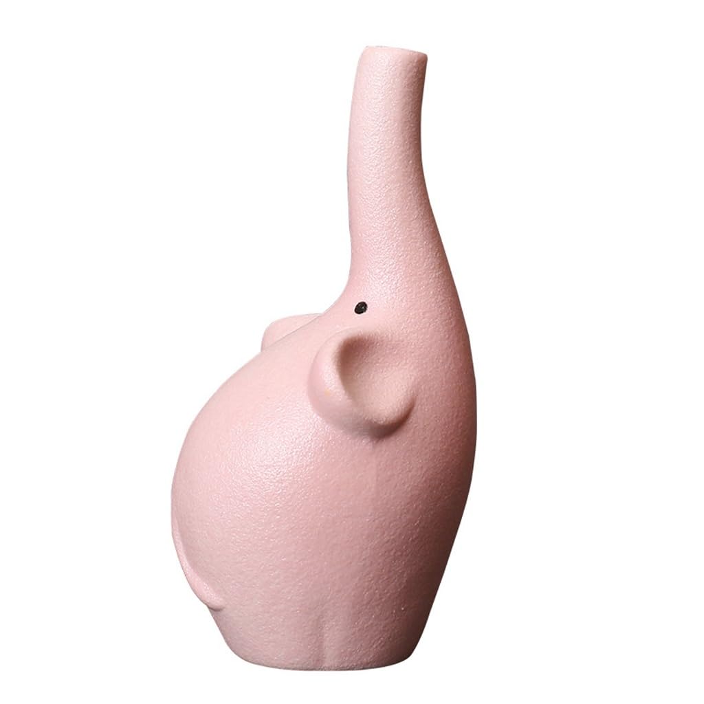 GELASIGE Flower Pots Cartoon Ceramic Vase, Cute Elephant Shape, Creative Home Flower Pot, Five Points Of Decorative Ornaments Outdoor Flower Pots(A)