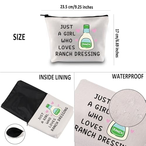 G2TUP Funny Ranch Dressing Gift Who Loves Ranch Dressing Makeup Bag Salad Saucey Lover Cosmetic Bag Funny Foodie Gift (Ranch Dressing MB)3