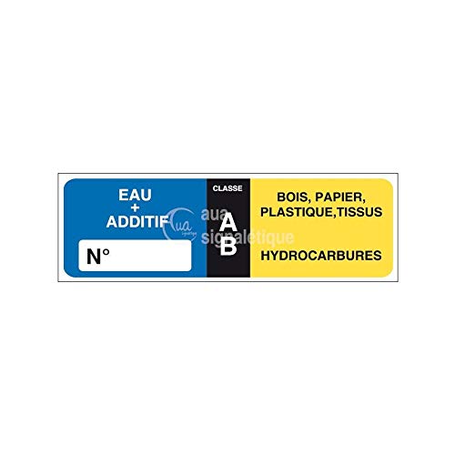AUA SIGNALETIQUE - Lot 10 Autocollants Etiquettes Extincteur Eau AB