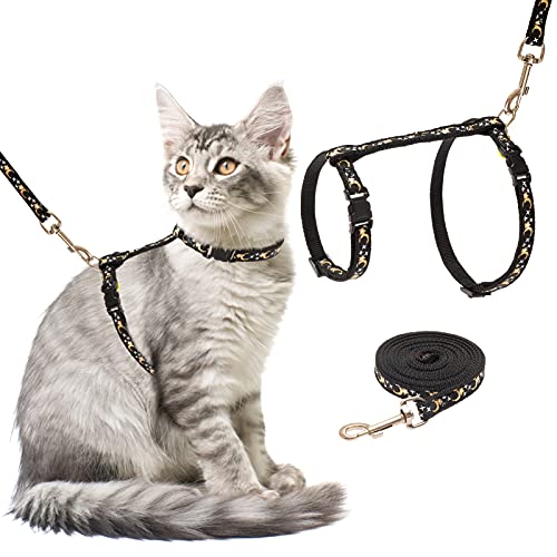 SCIROKKO Adjustable Cat Harness and Leash Set Escape Proof - Vest Harness for Kitties Walking Outdoor