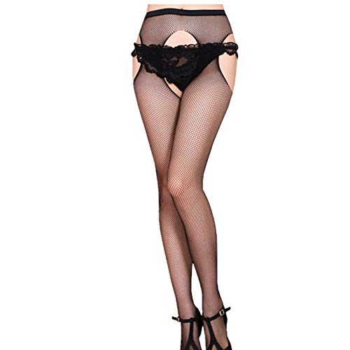 LUNULE Lenceria Sexy Mujer Medias De Encaje Sexy Medias Y Ligueros Sexy Medias Abiertas Moda Medias De Rejilla para Mujer Pantis Medias Picardias Ropa Interior Mujer