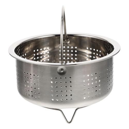 FonHNDG Vaporera de Acero Inoxidable con Cesta metálica for Verduras for Dim Sum, Compartimento colador de Cocina, vaporera de Acero Inoxidable drenable para Verduras, Mariscos(13.8X13.8X8.5CM)