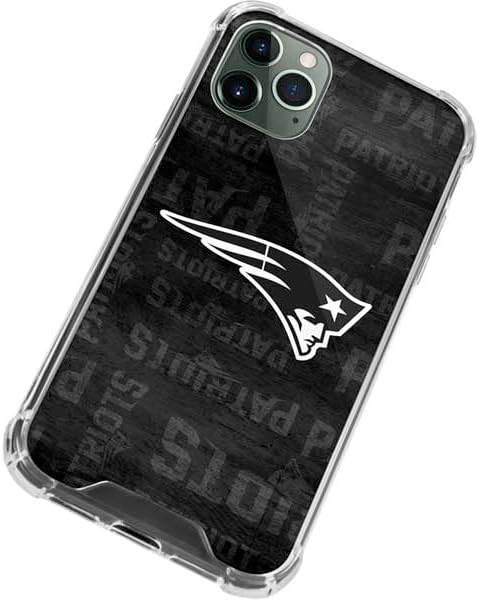 Skinit Clear Phone Case Compatible with iPhone 11 Pro Max - Officially Licensed NFL New England Patriots Black & White Design