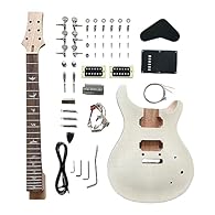 This electric guitar has a mahogany body and a rosewood fingerboard,as well as a black pickup and a silver stringer The neck joint provides the best resonance, duration,tone and stability This bag gives you a good opportunity to customize your own gu...