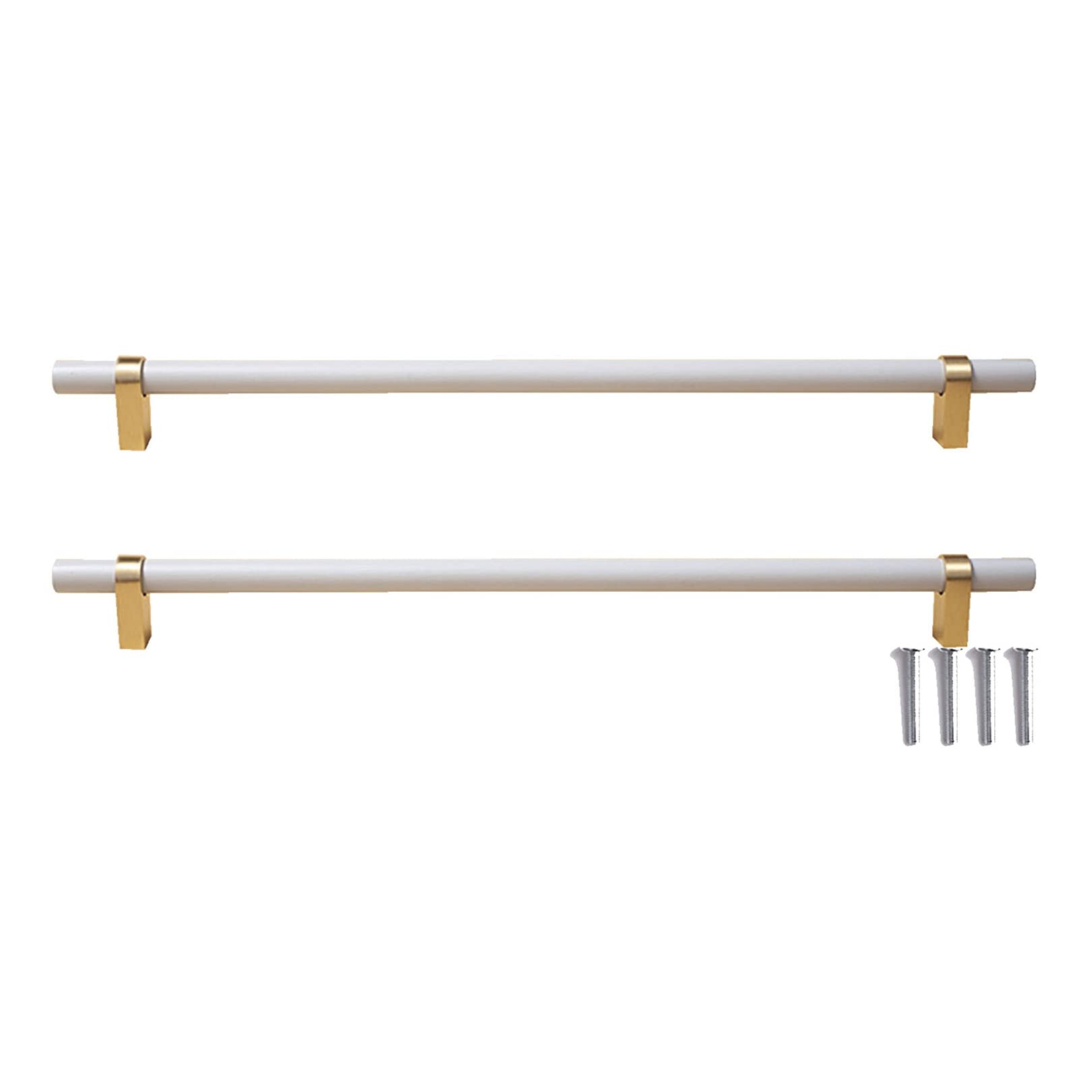 Poignées armoires laiton et hêtre gris clair 320mm pour un meuble chic