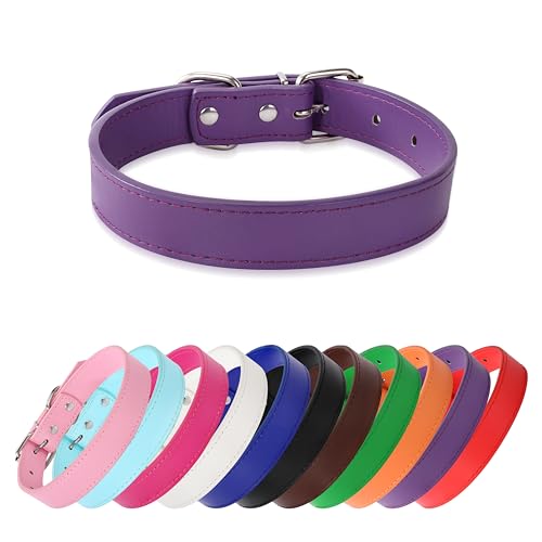 Azinoo Purple Soft Leather Collar