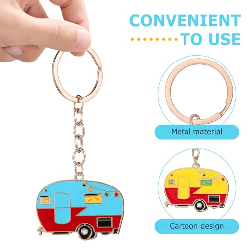 SHERCHPRY 2Pcs Camping Keychain Rv, Rv Keychain, Camper Keychain, Travel Keychain for Men Women Travel Trailers Accessories (Zinc Alloy)