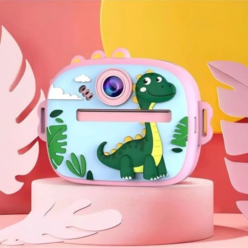 Image of PLUSPOINT Cute Cartoon Instant Print Camera for Kids, Dual Selfie Digital Camera with 1080P HD Videos Recoding, Instant Photo Printer Best Birthday Gift for Boys and Girls