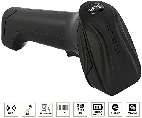 Barcode Scanner 2D Screen Wireless Bluetooth USB QR UPC Aztec Data Matrix PDF417 1D 2D Bar Code Scan Gun POS for Android iOS by FREESOO