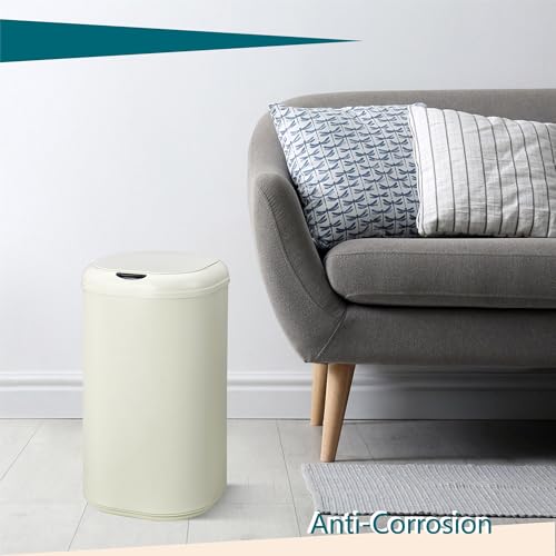 Caneca de basura automática con sensor de movimiento beige 8 gal miniatura 6