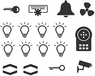 Juego de 17 pegatinas para interruptores (código de luz), color rojo brillante