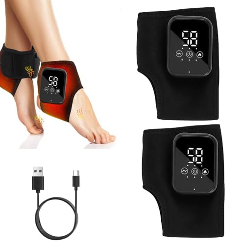 2 Stück Fußmassager, Tragbare Kabellose Fußmassagegeräte Mit 5 Stufen für Wärmetherapie und 3 Stufen für Massagevibration, für Fitness, Laufen und zur Entspannung der Muskeln Nach dem Sport