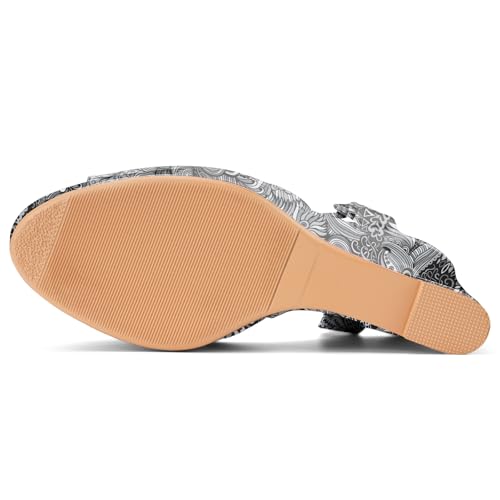 Image of Women's Dressy Platform Wedge Sandals Gold Wedges Peep Toe Patent High Heels Slingback Heeled Comfortable Ankle Strap Shoes