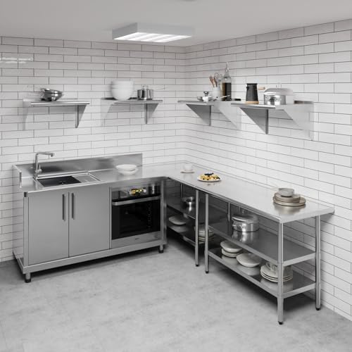 Image of AmGood 24 inch Long X 18 inch Deep Stainless Steel Wall Shelf | NSF Certified | Appliance & Equipment Metal Shelving | Kitchen, Restaurant, Garage, Laundry, Utility Room