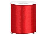 dekoband 5 cm breit  jakopabra Satin Dekoband Hochzeit Geschenk 25 m auf Einer Rolle 100 mm breit (rot)
