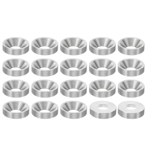 PATIKIL Rondelle Plate Finition M8, Lot de 20, en Acier Inoxydable 304 Massif, 20 Mm de Diamètre, 5 Mm de Hauteur, Pour Vis à Tête Fraisée Cnc Pour La Construction