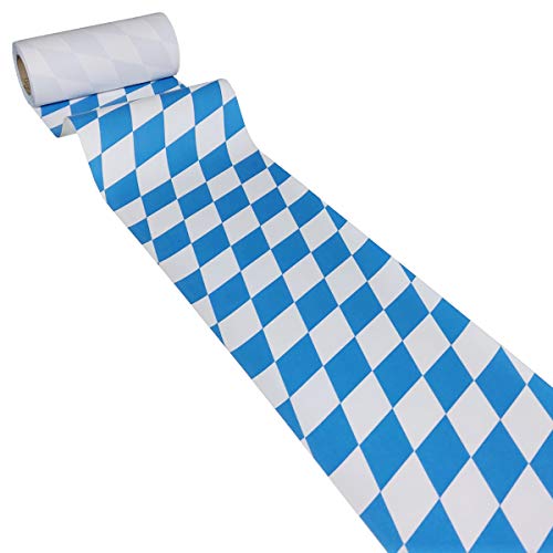 JUNOPAX 50m x 0,20m Papiertischband Raute weiß-blau Cover