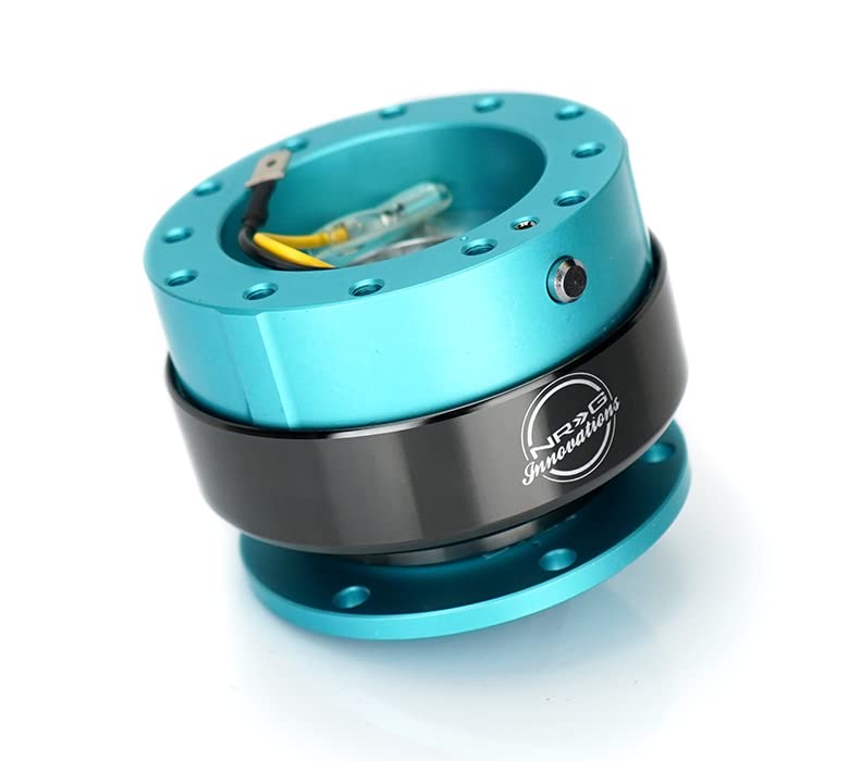 NRG InnovationsNRG-SRK-200MF Gen 2.0 Steering Wheel Quick Release Adapter 6-HOLE with Mounting Bolts, Minty Fresh/Titanium Chrome Ring