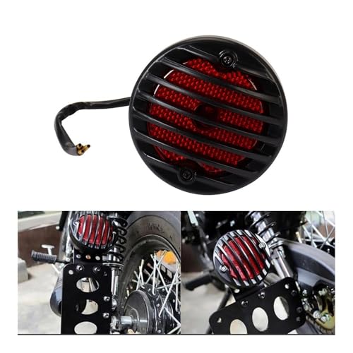 Feu arrière stop 12V rouge robuste pour custom et chopper - 2