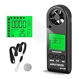 小型 ハンドヘルド風速計 AOPUTTRIVER デジタル風力計 AP-816B日本語の説明書が付いて、高精度風速計測と温度測定器、 LCDバックライト付、最大/平均風速計測、漁業、ドローン飛行最適