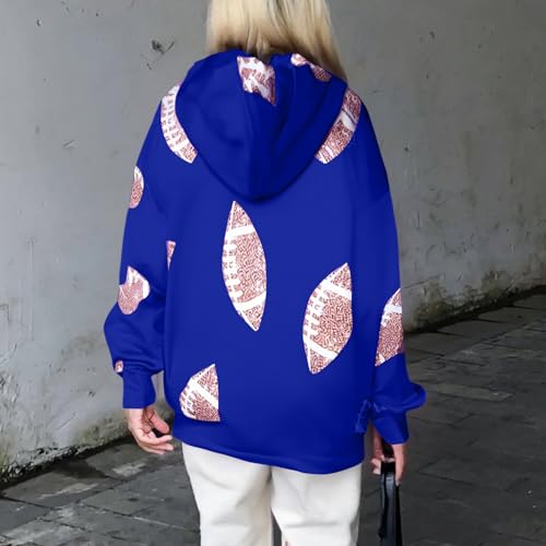 Game Day Sweatshirt Women Football Shirts Half Zip Pullover Fall Hoodies Fleece Sweater Sequin Top College Outfits3