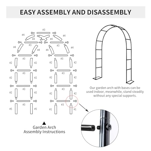 image for ZANGEROI Garden Arch Trellis for Climbing Plants Outdoor Wedding Arche