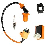 MATERIAL ---- Die Motorrad-Zündspule besteht aus hochwertigen Kunststoff- und Metallmaterialien, die sicher und fest, nicht leicht zu kratzen, rostfrei, langlebig und langlebig sind, was Ihr Auto verbessern kann.