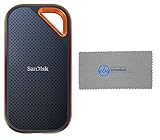 SanDisk Extreme PRO Portable External SSD 1TB Works with Playstation Gaming Consoles PS4 Pro, PS4, PS5 with USB Type-C Port (SDSSDE81-1T00-G25) - Bundle with Everything But Stromboli Microfiber Cloth